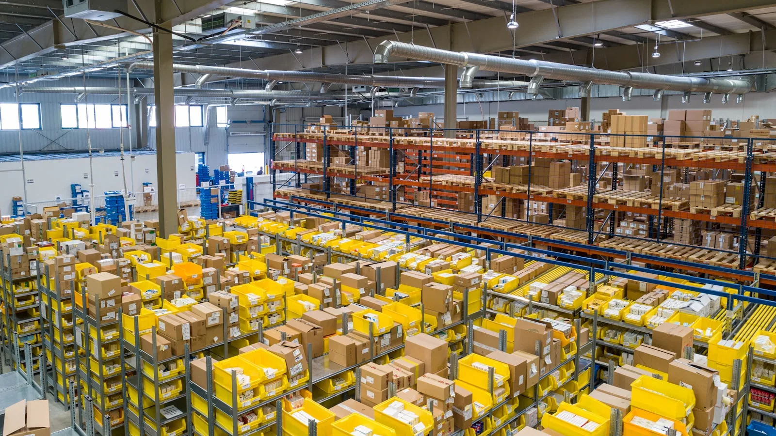 Logistics fleet trucks and warehouse operations